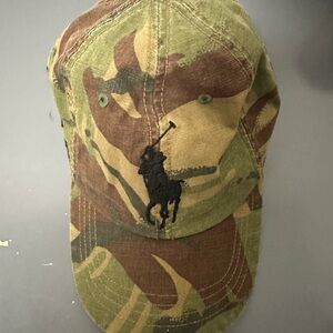 Ralph Lauren Camouflage Hat with Black Logo